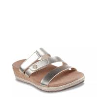 Women's Martha Stewart Breezie Shiny Luster Wedge Sandal Gold view