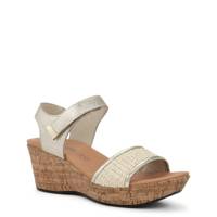 Women's Summer Raffia Wedge Sandal GOLD view