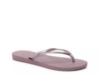 Slim Flip Flop - Women's Dark Purple/Purple Metallic view