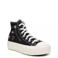 Women's Chuck Taylor All Star Lift Platform Enchanted Garden High Top Sneaker BLACK/BLACK/EGRET view