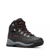 Women's Newton Ridge Plus Wide Width Waterproof Hiking Boot BLACK/POPPY RED LEATHER view