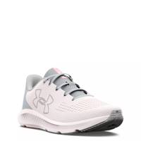 Women's Charged Pursuit 3 Big Logo Running Shoe White/Grey/Pink view