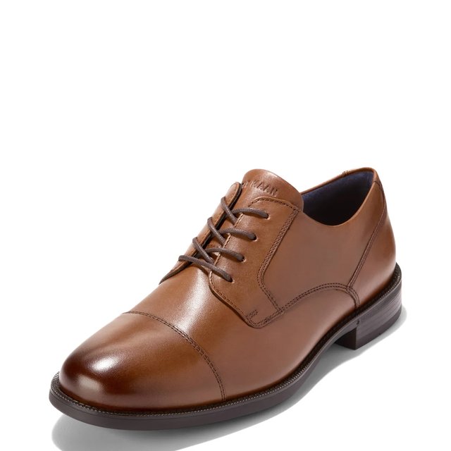 Cole Haan Collection Mens Brown Leather Cap Toe Derby Dress Shoes C02213 Sz 11D Cole Haan Mens 8.5 W Brown Leather Cap Toe Derby Dress Shoes main image 4