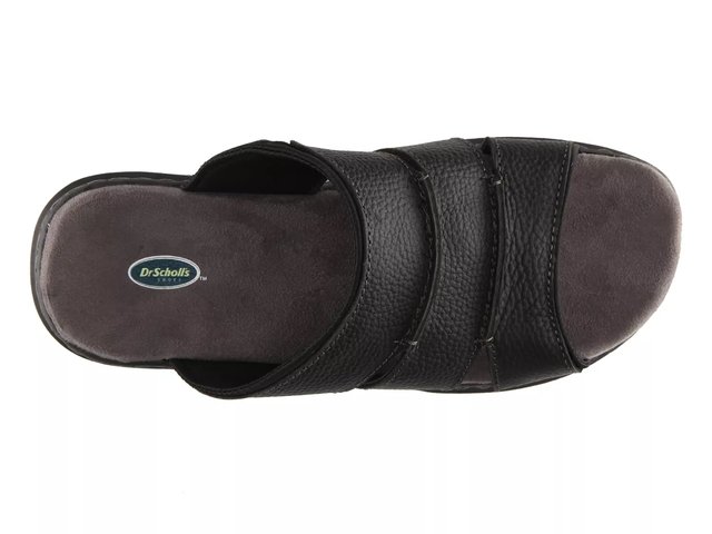Dr. Scholl\'s Gordon Men\'s Leather Slide Sandals Memory Foam Cool Fit Black Size8 Dr. Scholl main image 4