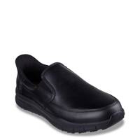 Men's Hands Free Slip Ins Work Nampa Broxtin Slip-On BLACK LEATHER WIDE view