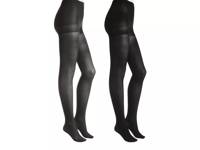 Control Top Women's Tights - 2 Pack Grey/Black view
