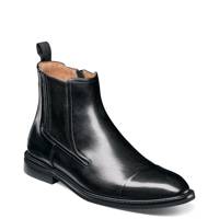 Men's Berkshire Cap Toe Zip Boot BLACK LEATHER view