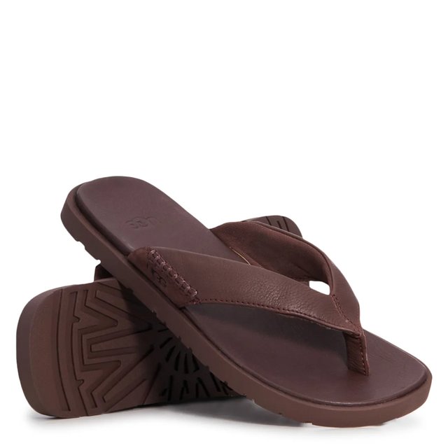 Ugg Mens Fisherman Sandals Open Toe Brown Suede Leather Size 10 Ugg Brown Leather Big Strap Weave Fisherman Sandals Men main image 3
