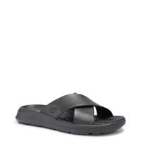 Skechers Relaxed Fit: Sargo Denal Slide Sandal BLACK LEATHER view