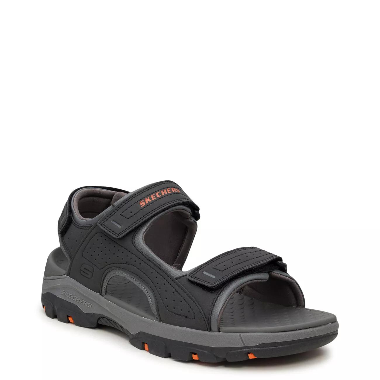 Us11 NEW SKECHERS Mens Tresman Garo Sandal Black Steady Grip Relaxed Fit Skechers Relaxed Fit With Luxe Foam Tresmen Garo Sandals  main image 2