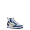 Men's Rebound V6 Wide Width Basketball Sneaker WHT/DESERT DUST/PERSIAN BLU view