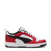 Men's Rebound V6 Low Basketball Shoe PUMA WHITE/PUMA BLACK/CLUB RED view