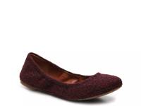 Emmie Ballet Flat Red/Black Wool Fabric view