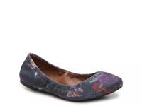 Emmie Ballet Flat Navy Floral Suede view