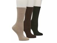 Solid Women's Crew Socks - 3 Pack Dark Brown view