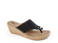 Beachball Espadrille Wedge Sandal Black Metallic view