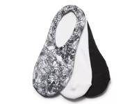 Black & White Floral Womens No Show Socks - 3 Pack Black/White view