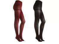 Classic Women's Tights - 2 Pack Black/Burgundy view