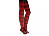 Plaid Women's Sweater Tights Red/Black/Purple view