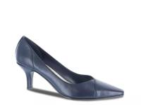 Chiffon Pump Navy Faux Leather view