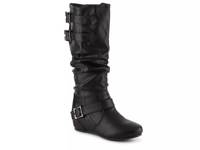 Tiffany Wide Calf Wedge Boot Black view