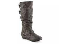Tiffany Wide Calf Wedge Boot Grey view
