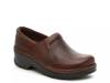Naples Work Clog Dark Brown Floral Embossed Leather view