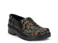 Naples Work Clog Black/Brown/Green Leaf Print Leather view