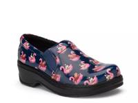 Naples Work Clog Navy/Pink Sloth Print Patent Leather view