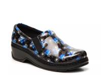 Naples Work Clog Black/Blue Floral Print Patent Leather view