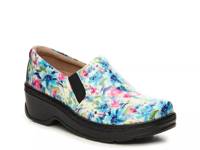 Naples Work Clog Blue/Pink Floral Patent Leather view