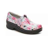 Naples Work Clog White/Pink Floral Patent Leather view