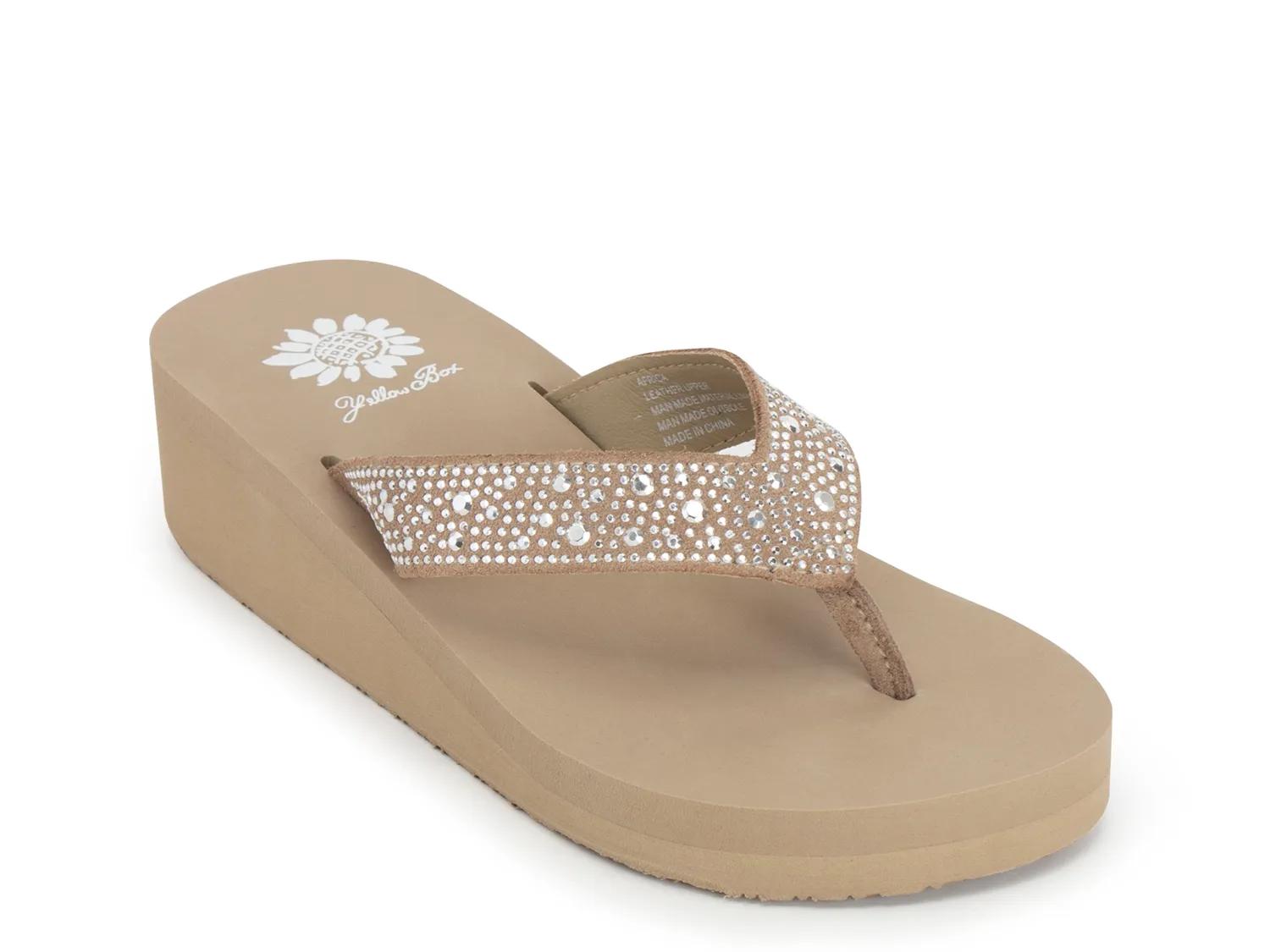 Yellow Box Africa Wedge Sandal | Women's | Taupe | Size 6.5 | Sandals