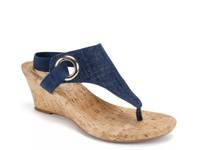 Aida Wedge Sandal Navy Denim view