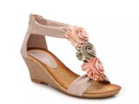 Harlequin Wedge Sandal Blush/Coral/Pewter view