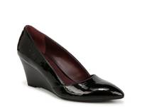Frankie Wedge Pump Black Croc Print Patent Synthetic view