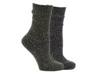 Ribbed Women's Boot Socks - 2 Pack Grey/Dark Taupe view