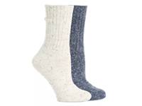 Ribbed Women's Boot Socks - 2 Pack Navy/Off White view
