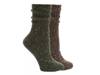 Ribbed Women's Boot Socks - 2 Pack Green/Brown view