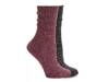 Ribbed Women's Boot Socks - 2 Pack Berry/Black view