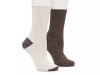 Ribbed Women's Boot Socks - 2 Pack Off White/Dark Brown view