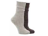 Ribbed Women's Boot Socks - 2 Pack Chocolate view