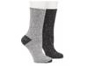 Ribbed Women's Boot Socks - 2 Pack Grey/Black view