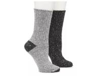 Ribbed Women's Boot Socks - 2 Pack Grey/Black view