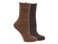 Ribbed Women's Boot Socks - 2 Pack Cognac/Dark Brown view