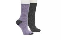 Ribbed Women's Boot Socks - 2 Pack Purple view