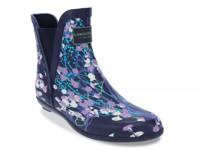 Piccadilly Rain Boot Purple/Navy Abstract Floral view