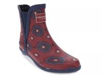 Piccadilly Rain Boot Burgundy/Navy Abstract Floral view