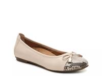 Minna Ballet Flat Nude/Grey Embossed Leather view