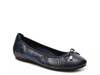 Minna Ballet Flat Navy Embossed Leather view